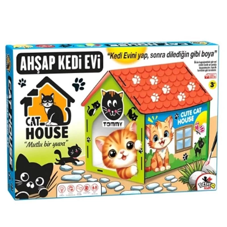 AHŞAP KEDİ EVİ BOYAMA