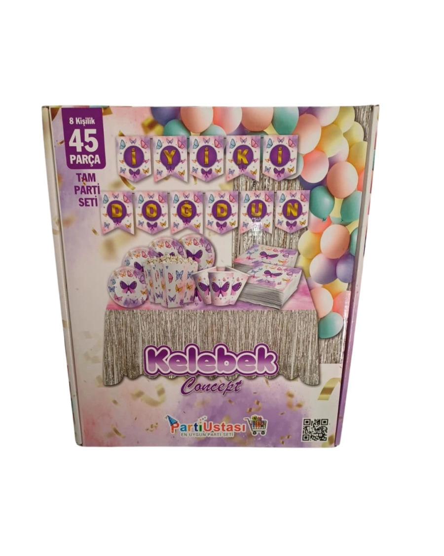 PARTİ SETİ 45 PCS KELEBEK