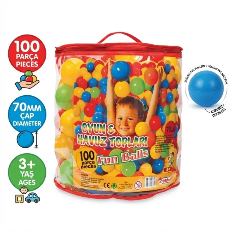 OYUN HAVUZ TOPU 100LÜ 70 MM