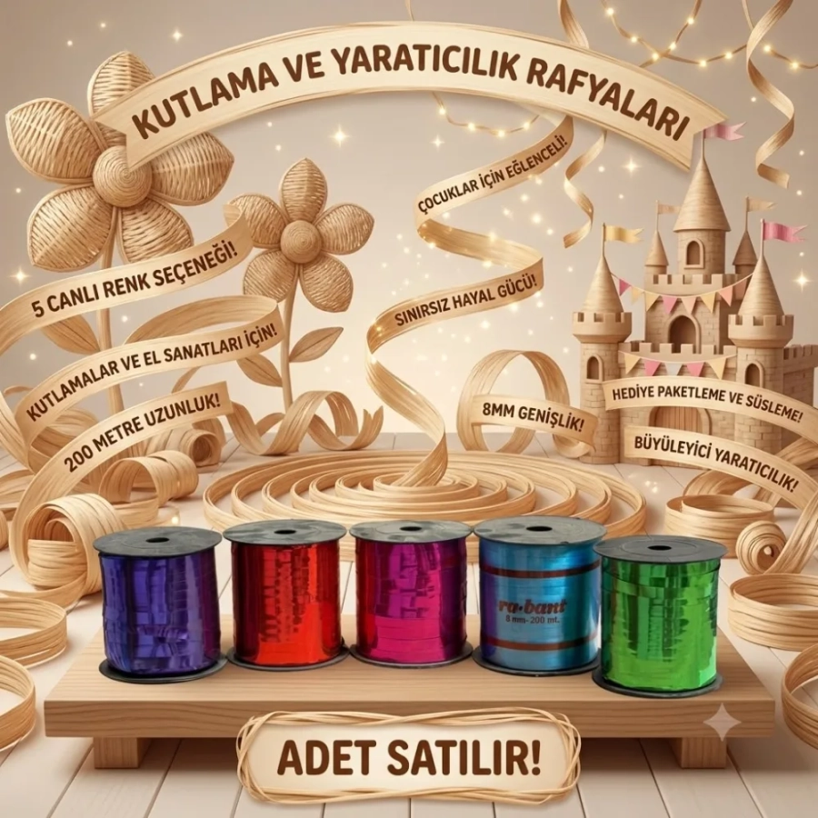 RAFYA ŞERİT 8MM METALİK