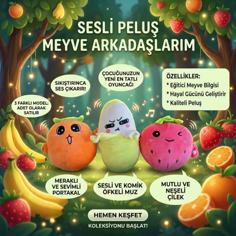 PELUŞ SESLİ MEYVELER