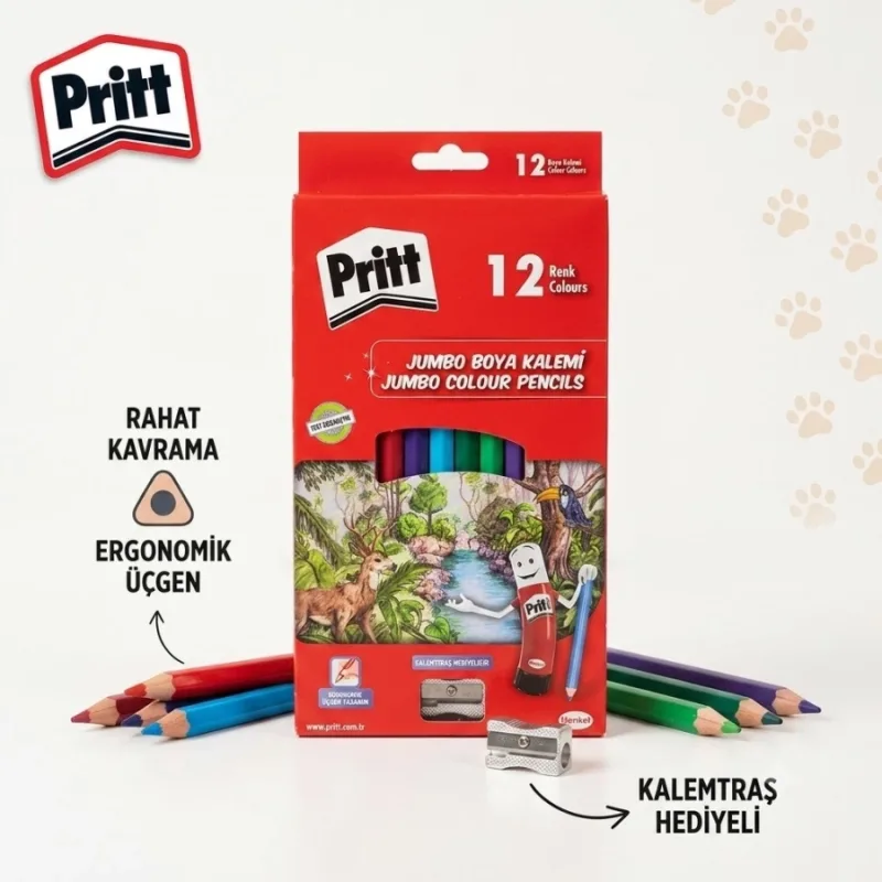 PRİTT JUMBO ÜÇGEN KURUBOYA 12Lİ KUTU
