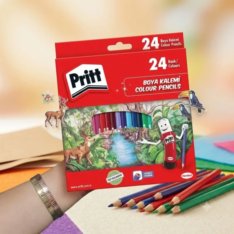 PRİTT KURUBOYA KALEM 24 RENK KUTU