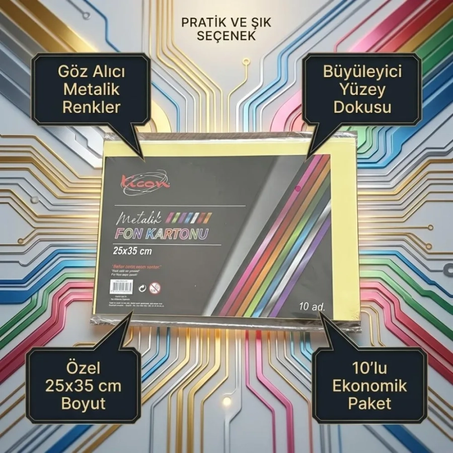 TİCON METALİK FON KART. 25*35 KARIŞIK