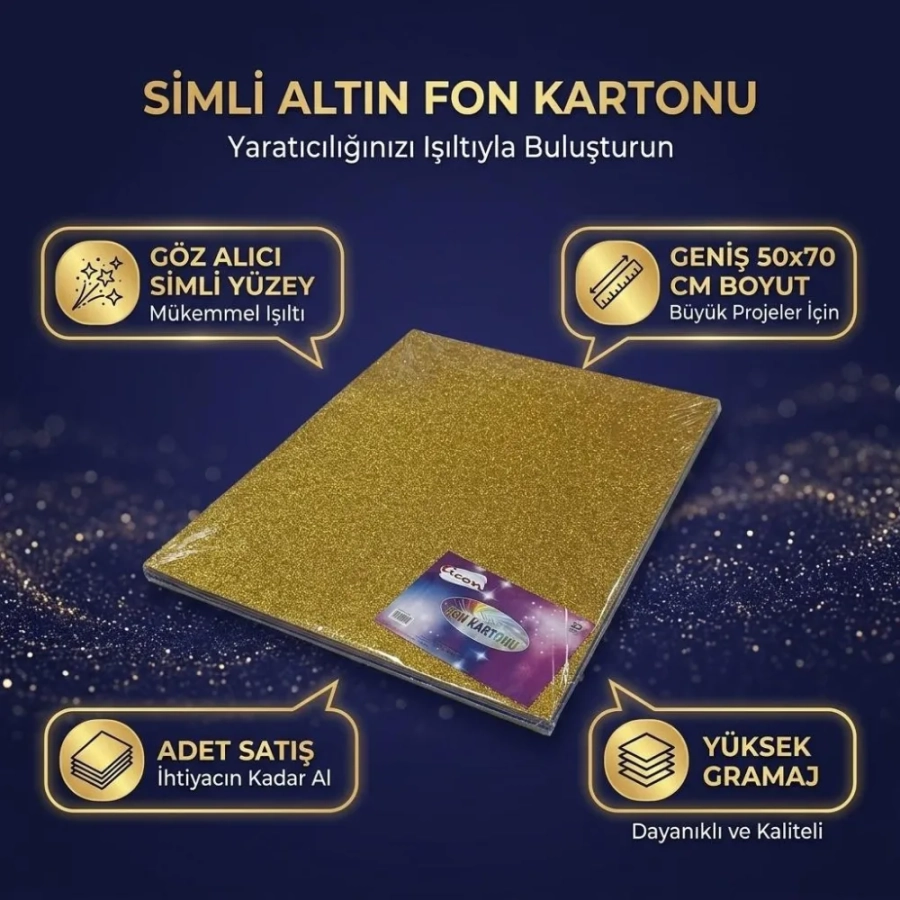 TİCON SİMLİ FON KART. 50*70 ALTIN