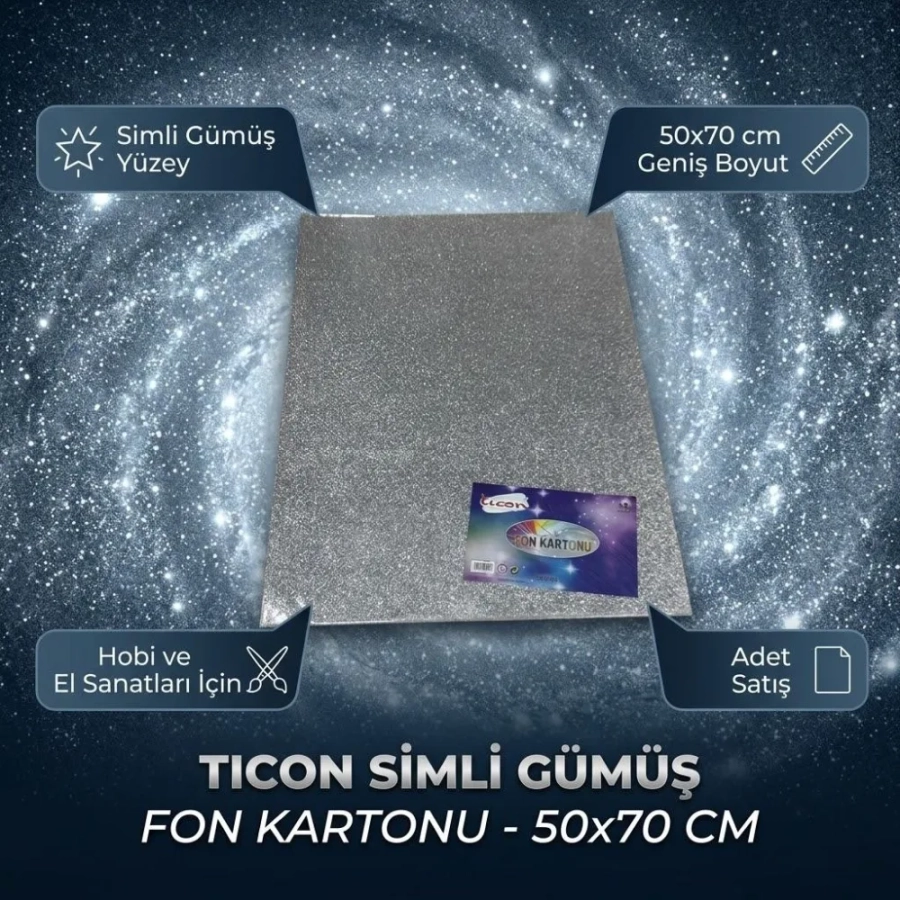 TİCON SİMLİ FON KART. 50*70 GÜMÜŞ
