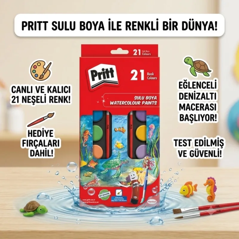 PRİTT SULU BOYA BÜYÜK 21 RENK