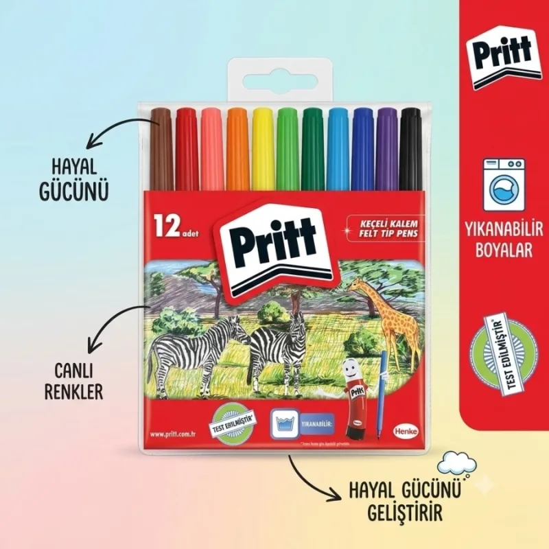 PRİTT KEÇELİ KALEM 12 RENK