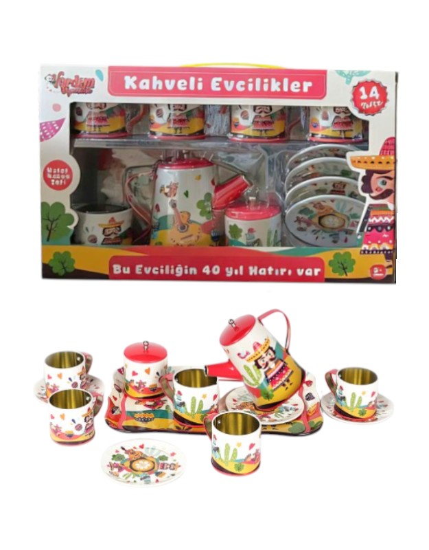 ÇAY SETİ METAL DESENLİ 14 PRÇ