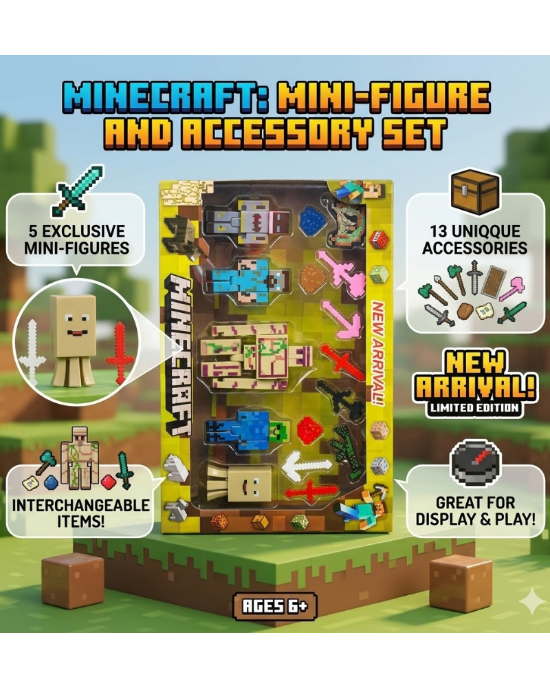 MINECRAFT 5Lİ AKSESUARLI