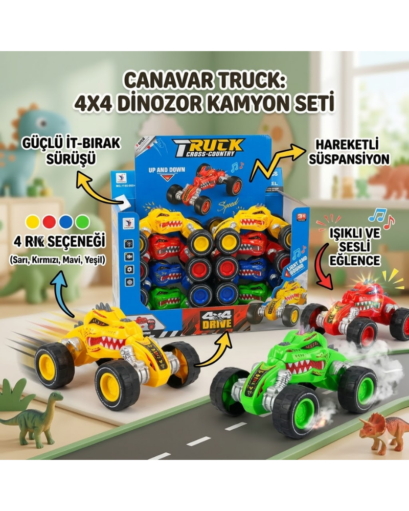SESLİ IŞIKLI CANAVAR ARABA