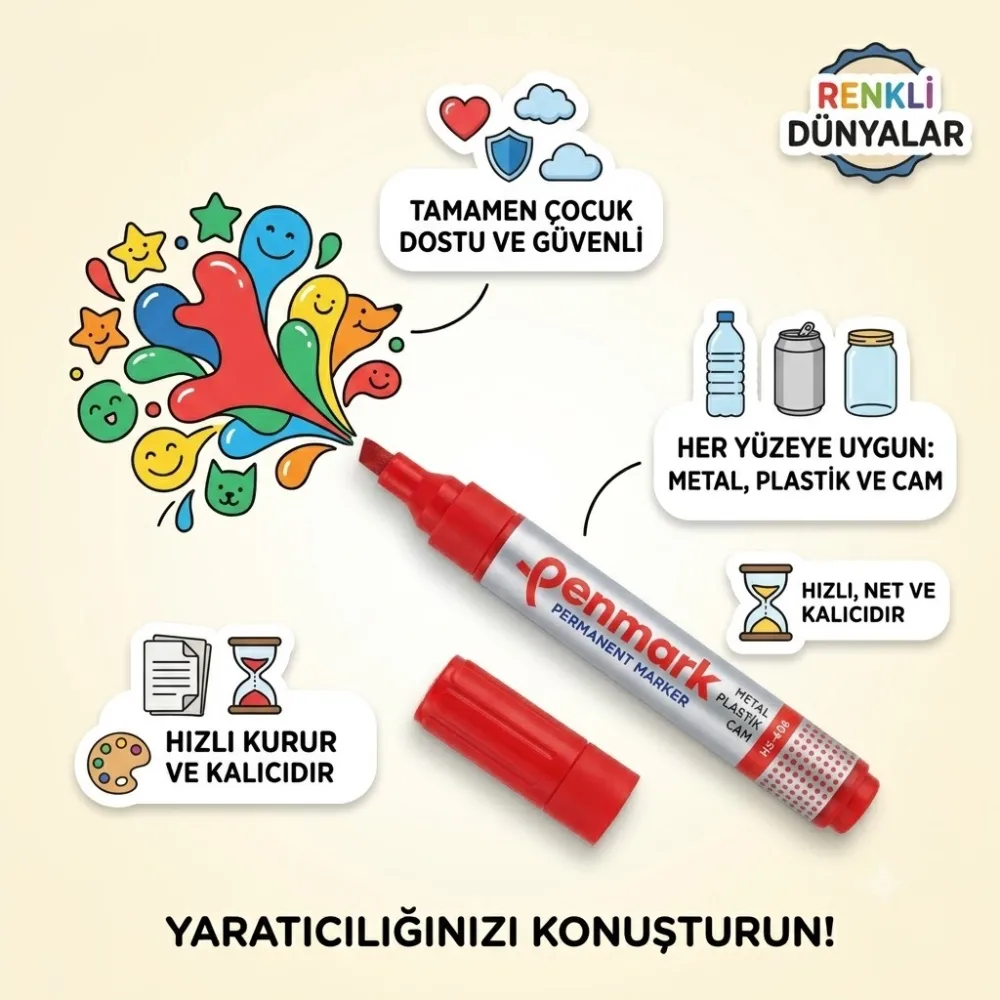 PENMARK TAHTAKALEM SİYAH-MAVİ-KIRMIZI