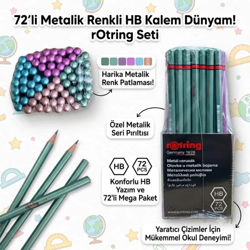 ROTRİNG METALİK KURŞUN KALEM 72 Lİ