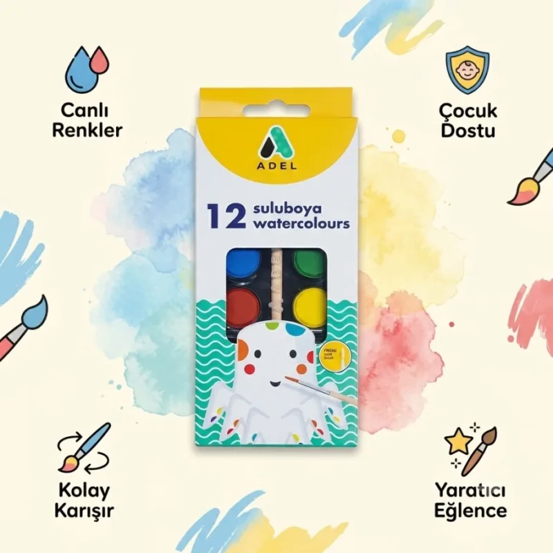 ADEL 12Lİ SULU BOYA