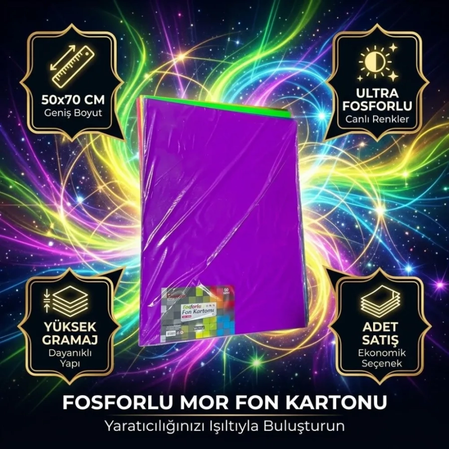 TİCON FOSFORLU FON KART. 50*70 MOR