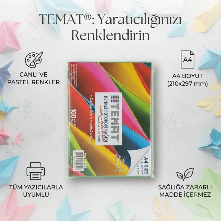 TEMAT RENKLİ FOTOKOPİ KAĞIDI