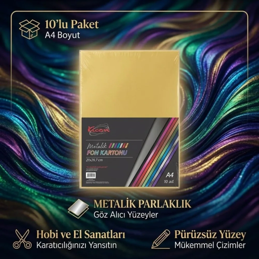 TİCON METALİK FON KART. A4 KARIŞIK