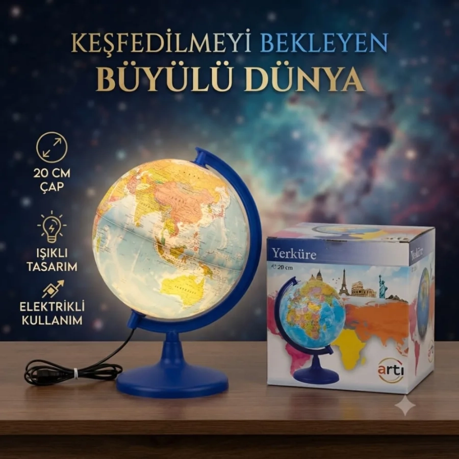 20 CM KABLOLU IŞIKLI YERKÜRE