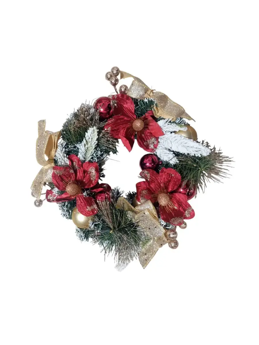 YILBAŞI KAPI SÜSÜ ALTIN BORDO