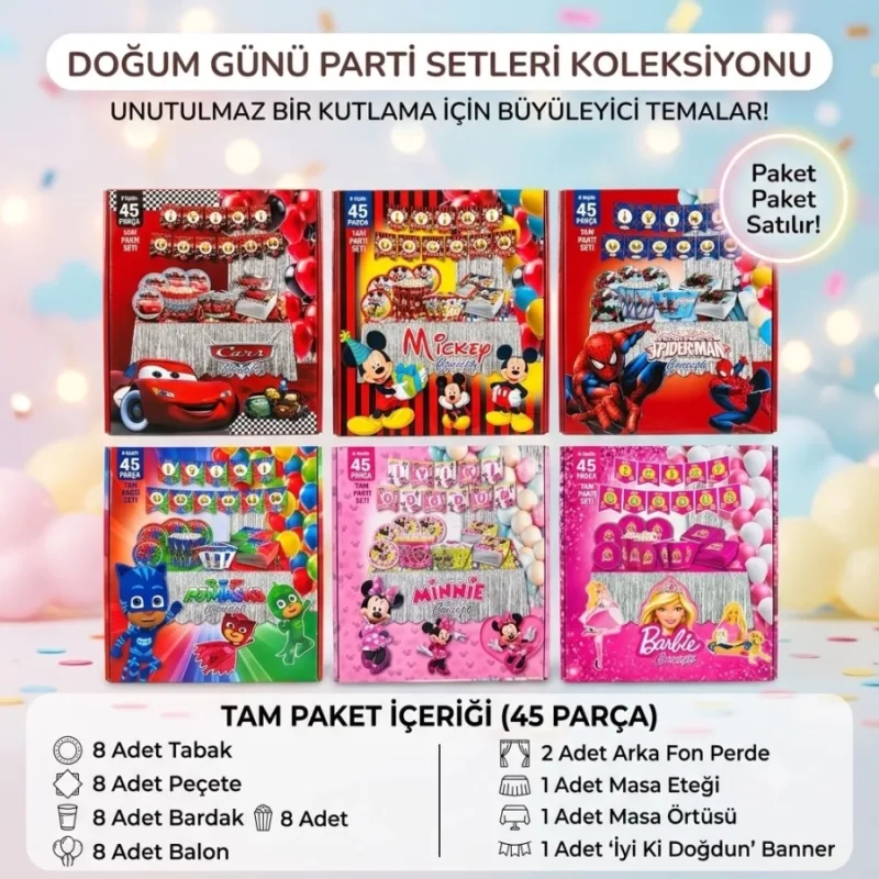 PARTİ SET 45 PCS.KARIŞIK