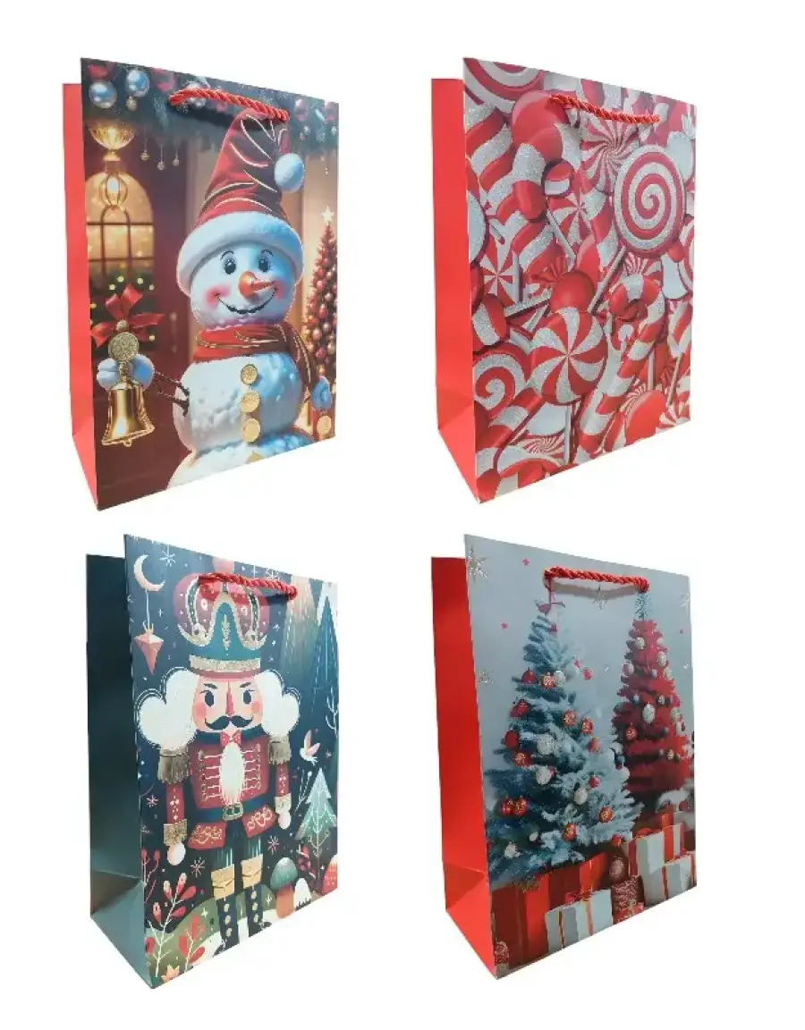 KARIŞIK DESENLİ YILBAŞI HEDİYE ÇANTASI ORTA