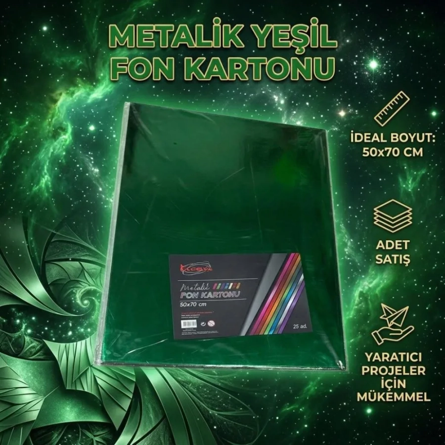 TİCON METALİK FON KART. 50*70 YEŞİL