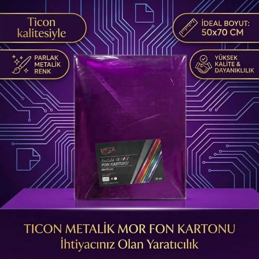 TİCON METALİK FON KART. 50*70 MOR