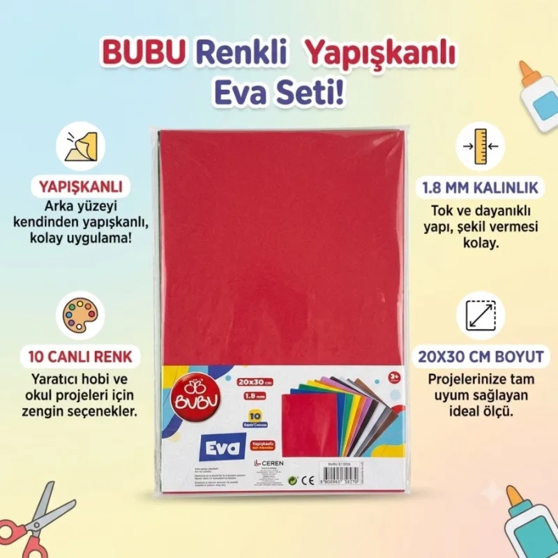 BUBU 10LU YAPIŞKANLI EVA 20*30