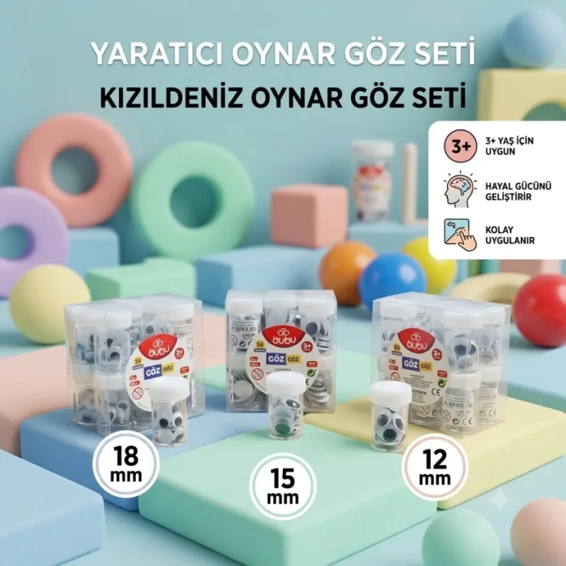 BUBU OYNAR GÖZ 12-15-18MM SİYAH