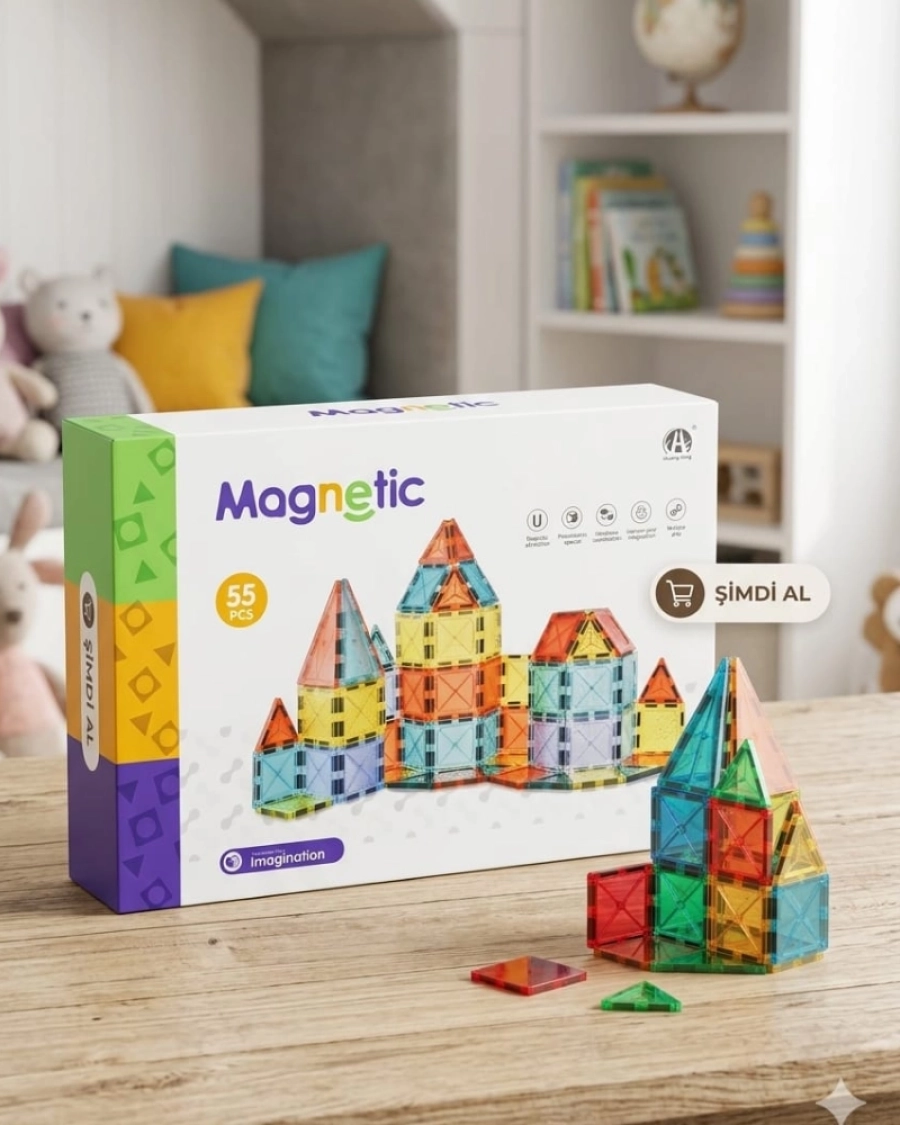55 PCS MANYETİK BLOKLAR