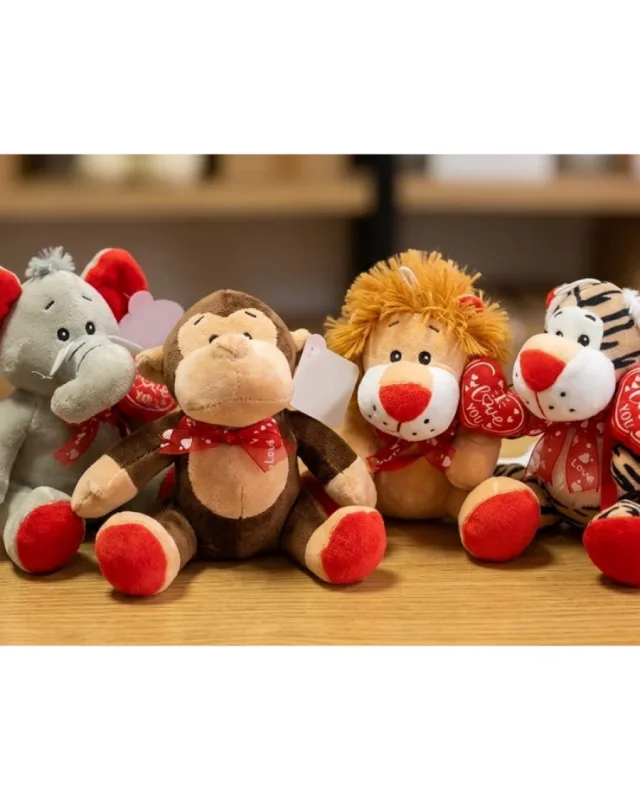 PELUŞ KARIŞIK KALPLİ HAYVAN 18CM KZL