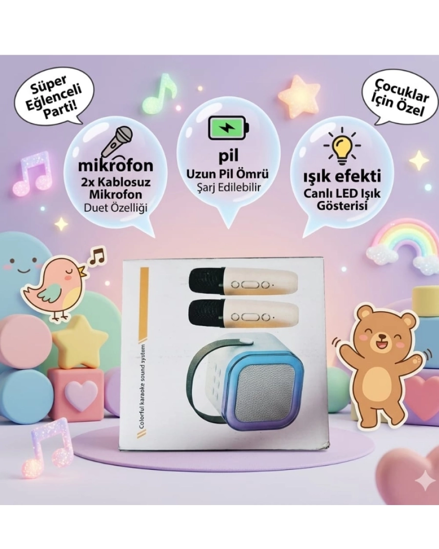 KUTUDA 2Lİ KARAOKE MİKROFON