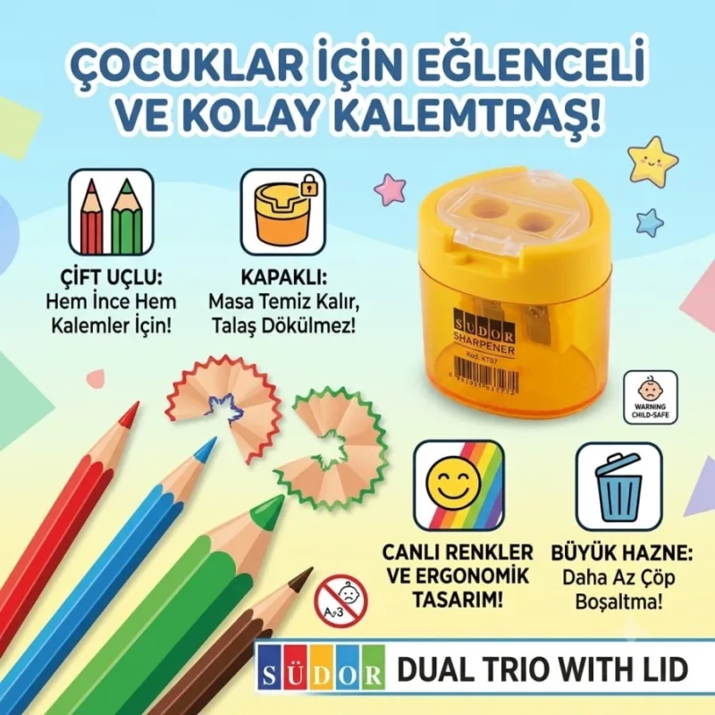 KALEMTRAŞ ÜÇGEN KAPAKLI ÇİFTLİ