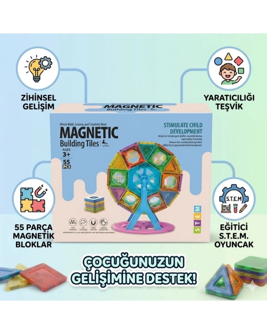 MAGNETIC BLOKS 55 PCS.