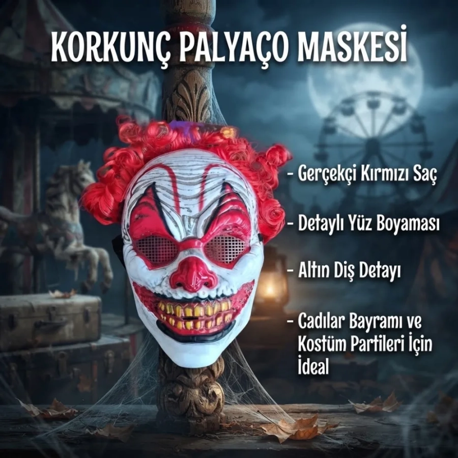SAÇLI PALYAÇO MASKE