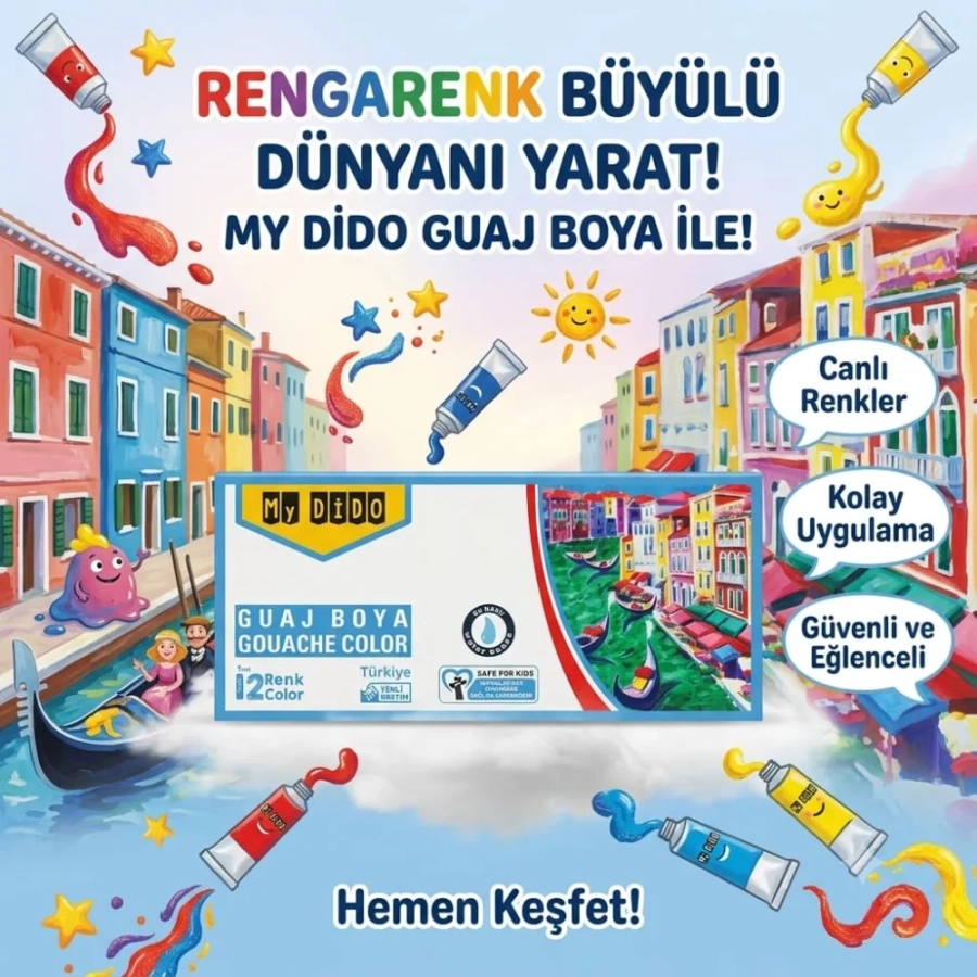SÜDOR 12Lİ TÜP GUAJ BOYA