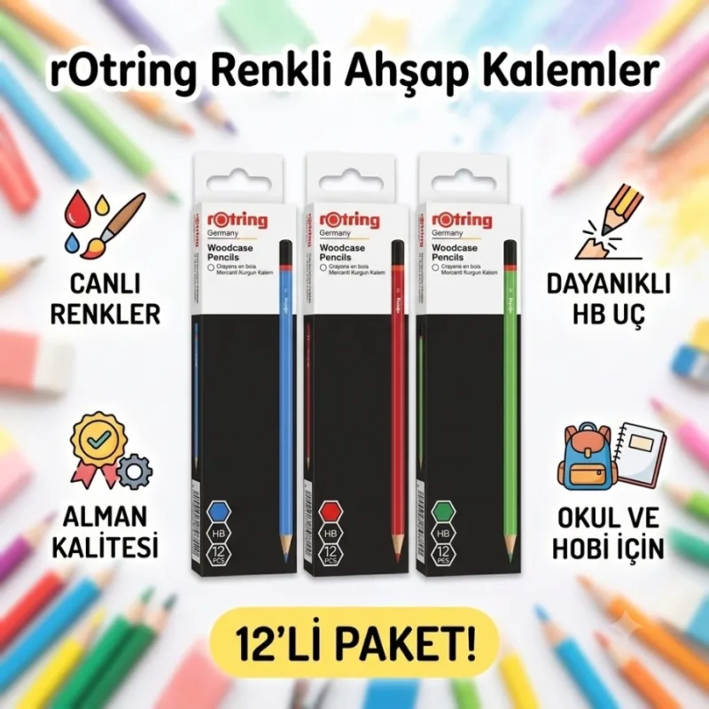ROTRİNG MERCANLI KURŞUN KALEM 12Lİ