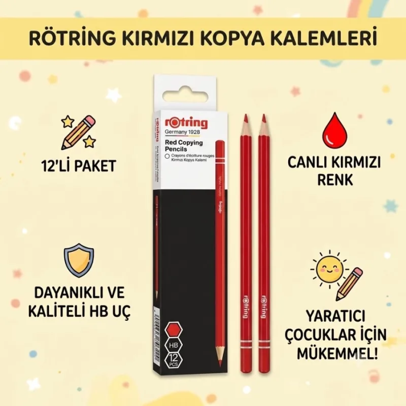 ROTRİNG KIRMIZI KOPYA KALEMİ 12Lİ