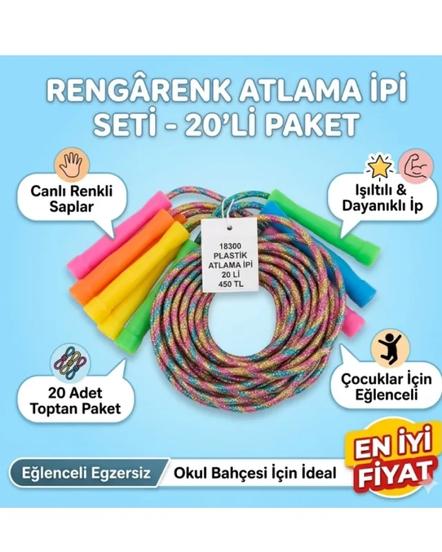 PLASTİK ATLAMA İPİ 20Lİ