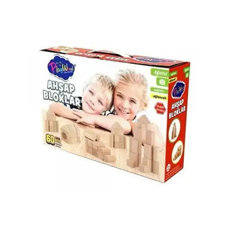 60 PCS AHŞAP BLOKLAR