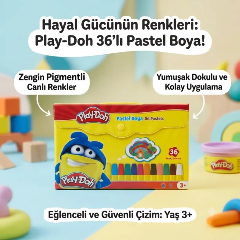 PLAY-DOH 36 LI ÇANTALI PASTEL BOYA