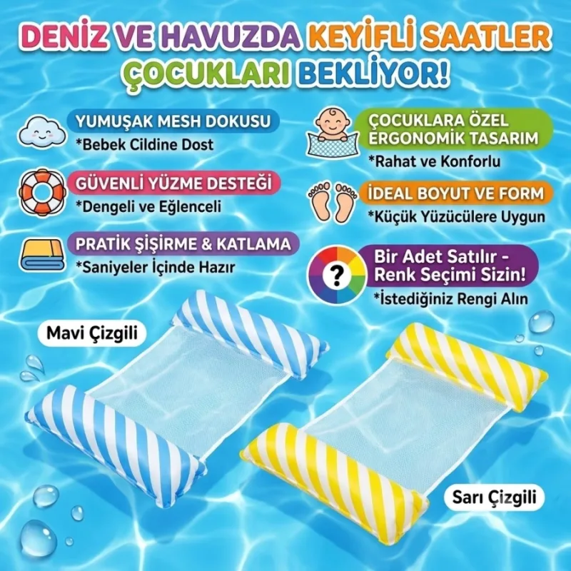 ŞİŞME HAVUZ HAMAĞI&YATAĞI SARI-MAVİ