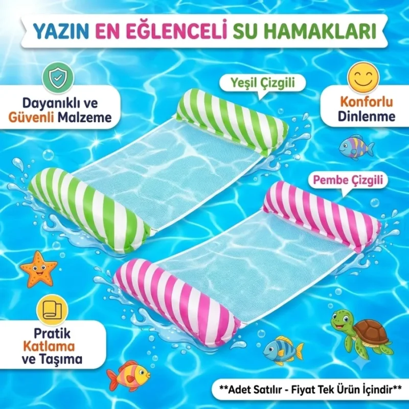 ŞİŞME HAVUZ HAMAĞI&YATAĞI PEMBE-YEŞİL