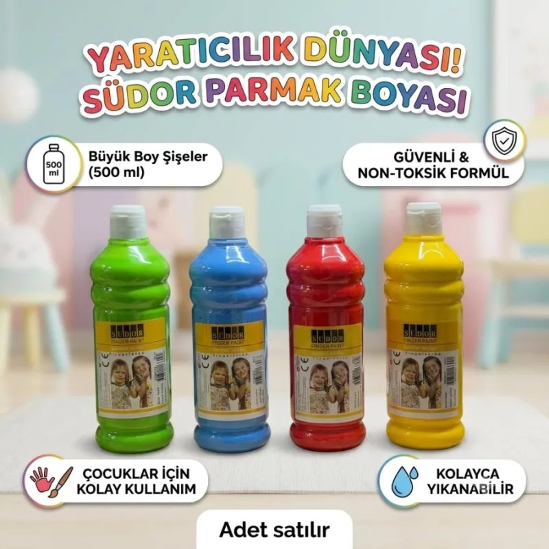 SÜDOR PARMAK BOYASI ÇEŞİTLERİ 500ML.