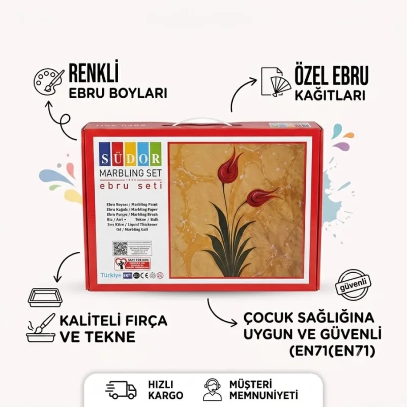 SÜDOR EBRU BOYASI SETİ A4