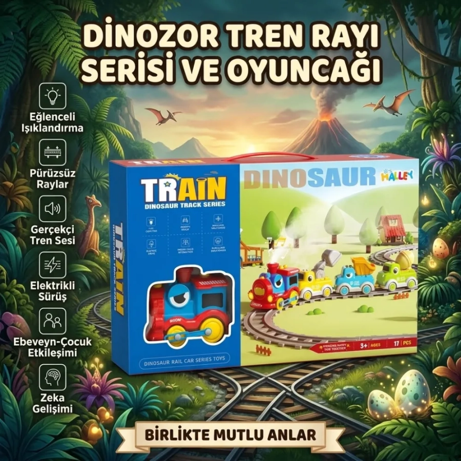 TREN DİNOZOR FİGÜRLÜ 17 PCS