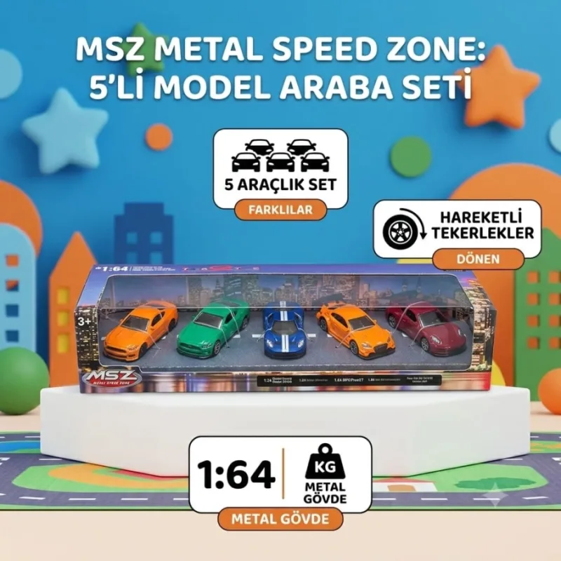 5Lİ METAL ARABA LİSANSLI