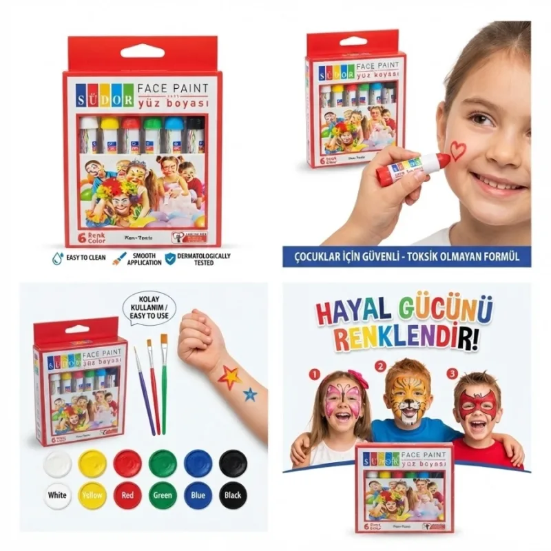 SÜDOR YÜZ BOYASI SET 6